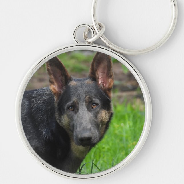 Blue German Shepherd Dog Keychain (Front)