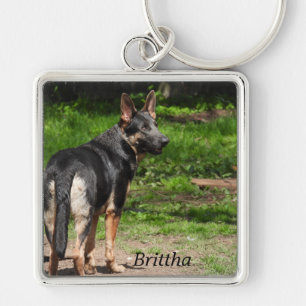 Blue German Shepherd Keychain