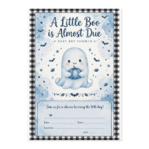 Blue Ghost Baby Boy Shower Invitation