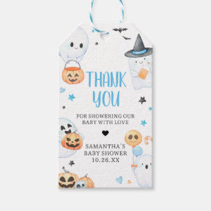 Blue Ghost Halloween Little Boo Favour Tags