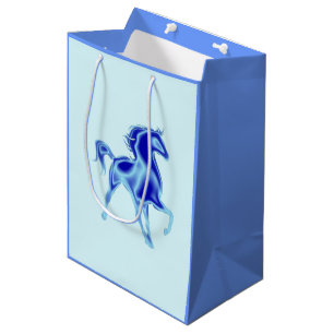 Blue Gift Bag with Horse - Customizable