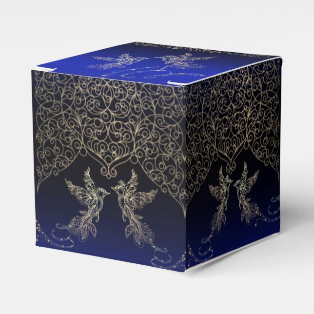 blue gift box with decoration (Front Side)
