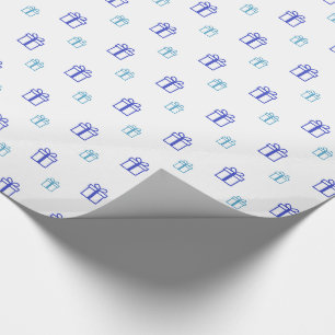 Blue Gift Boxes Wrapping Paper