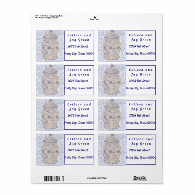 Blue Ginger Jar  (Full Sheet)