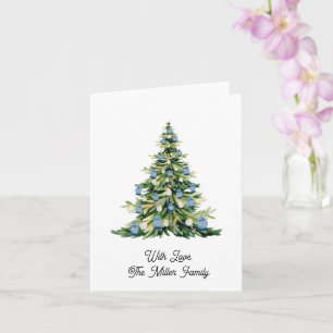 Blue Ginger Jar Christmas Tree    Card