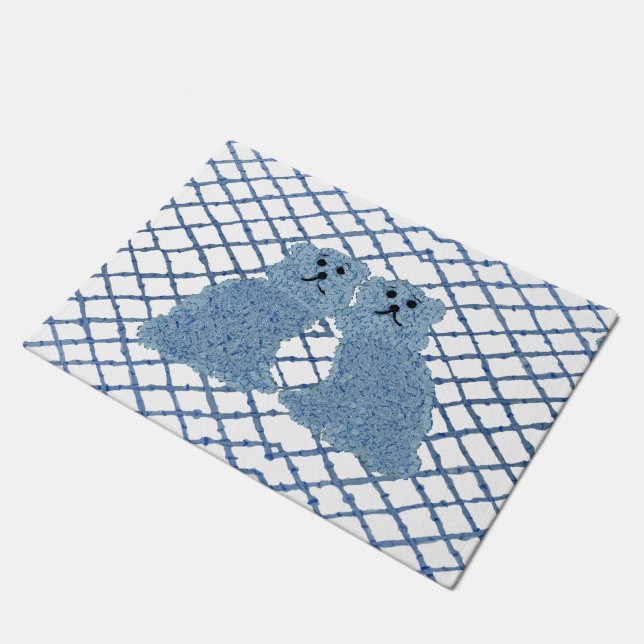 Blue Ginger Jars Staffordshire Dogs  Doormat (Angled)