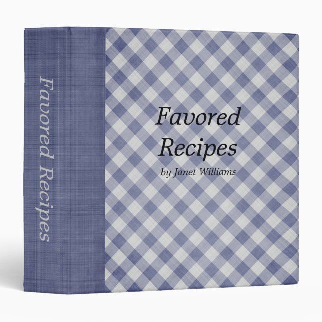 Blue Gingham 1.5" Custom Binder (Front/Spine)