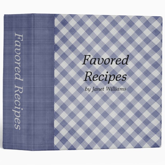 Blue Gingham 2" Custom Binder (Front/Spine)