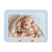 Blue Gingham Baby Photo