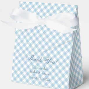 Blue Gingham Baby Shower Favour Box