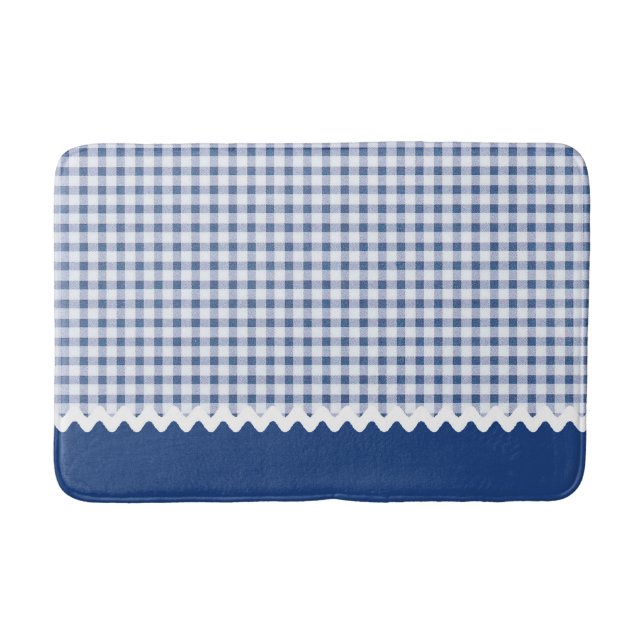 Blue Gingham Bath Mat (Front)