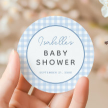 Blue Gingham Boy Baby Shower