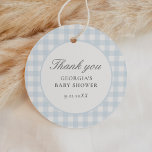 Blue Gingham Boy Baby Shower Favour Tags<br><div class="desc">Say thank you to friends and family for attending your baby shower with these elegant blue gingham favour tags.</div>