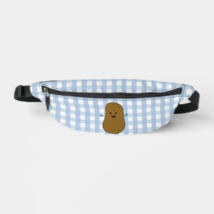 Blue Gingham Brown Potato Fanny Pack