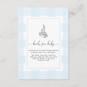 Blue Gingham Bunny Books Request Insert Card