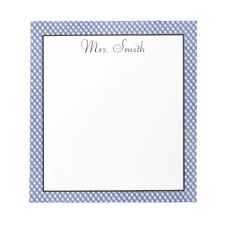 Blue Gingham Chequered  Notepad