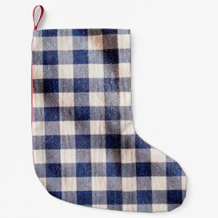 blue gingham cloth closeup, shirts fabric texture  small christmas stocking