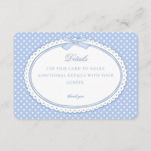 Blue Gingham Coquette Bow Details Card