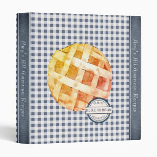 Blue Gingham Country Kitchen Binder