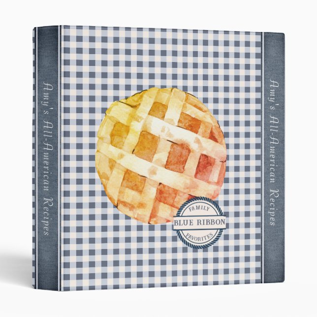 Blue Gingham Country Kitchen Binder (Front/Spine)