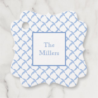 Blue Gingham Custom Gift Tag