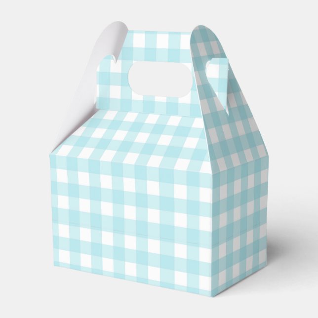 Blue Gingham Favor Box (Front Side)