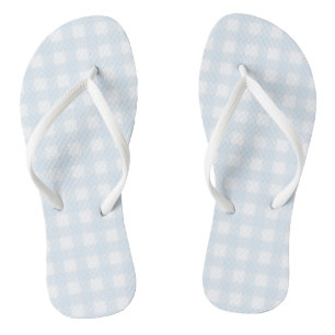 Blue Gingham Flip Flops