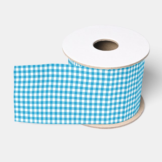 Blue Gingham Grosgrain Ribbon (Spool)