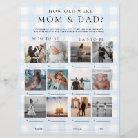 Blue Gingham How Old Were Mom and Dad Photo Game