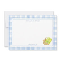 Blue Gingham Hydrangea Flower Thank you
