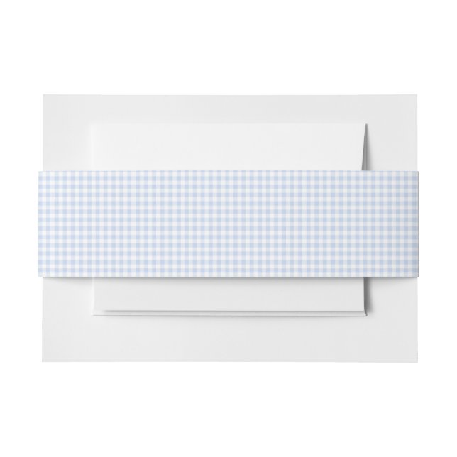 Blue Gingham Invitation Belly Band (Front Example)