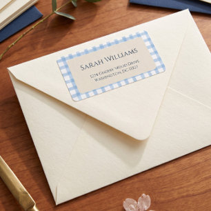 Blue Gingham  Label
