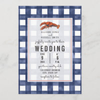 Blue Gingham Lobster Wedding