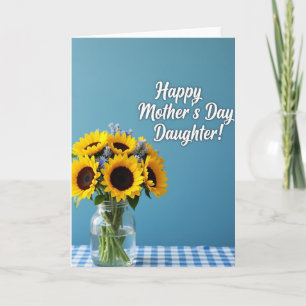Blue Gingham Mothers Day Card