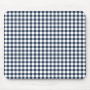 Blue Gingham Mouse Pad