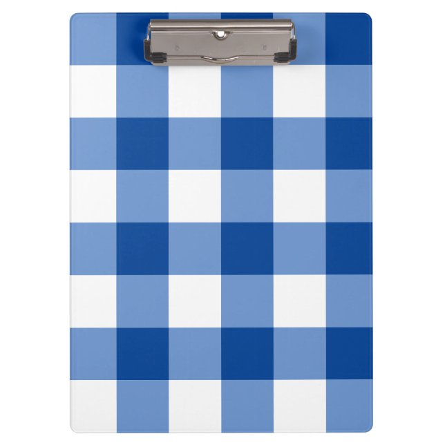 Blue gingham pattern clipboard (Front)