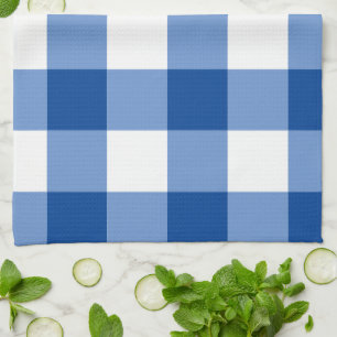 Blue gingham pattern kitchen towel