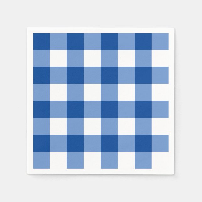 Blue gingham pattern napkin (Front)