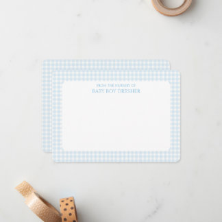 Blue Gingham Personalized  Card