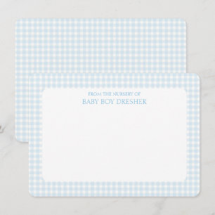 Blue Gingham Personalized  Card