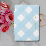 Blue Gingham Personalized iPad Cover with Name<br><div class="desc">Make it exclusively yours by personalizing it with your name.</div>