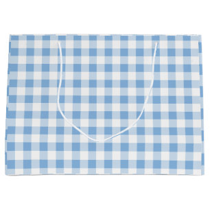 Blue Gingham Picnic Baby-Q Barbecue BBQ  Large Gift Bag