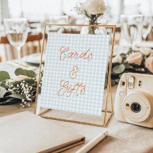 Blue Gingham Picnic Style Baby Shower Poster