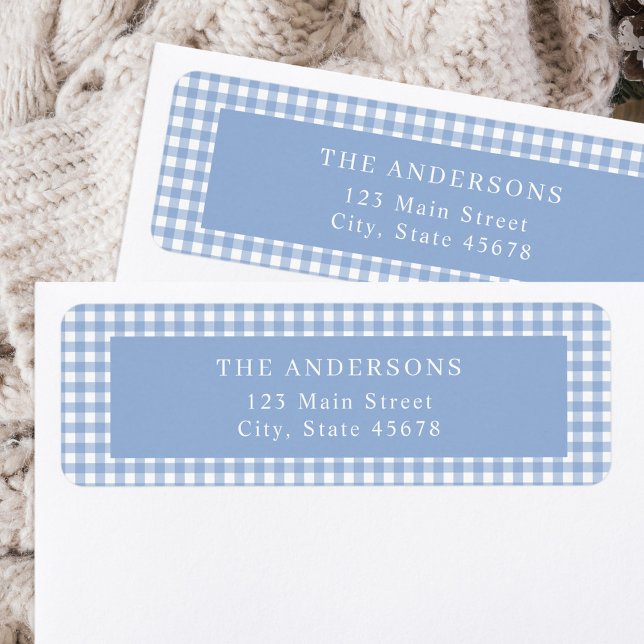 Blue Gingham Return Address (Creator Uploaded)