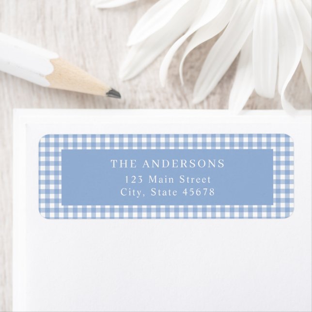 Blue Gingham Return Address (Insitu)