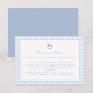 Blue Gingham Rocking Horse Books for Baby Card