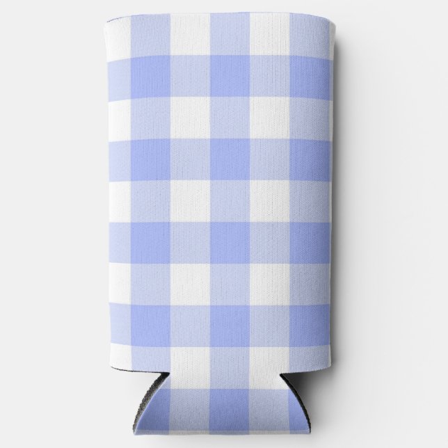 Blue Gingham Seltzer Can Cooler (Front)