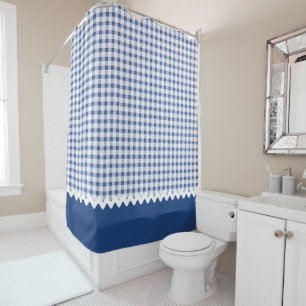 Blue Gingham Shower Curtain