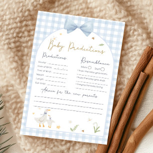 Blue Gingham Silly Goose Shower Predictions Game