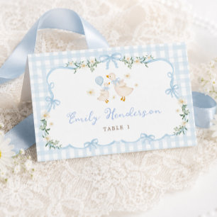Blue Gingham Silly Goose Table Place Cards